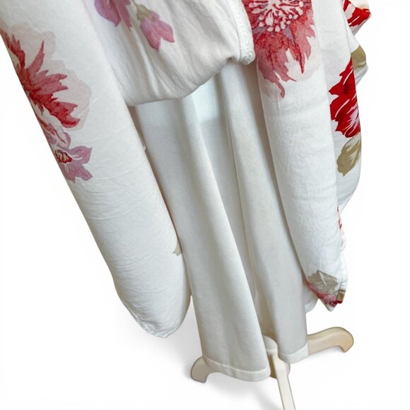 Floral Cottagecore Sundress Size M White Red Coastal Wedding Guest Dress - Picture 8 of 14